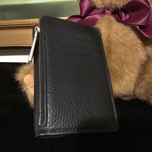 NWT Kate Spade Dumpling pebbled leather small case card holder Wallet Black - Picture 5 of 6